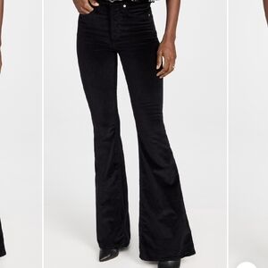 Veronica Beard Sheridan Velvet Black Flare Pants